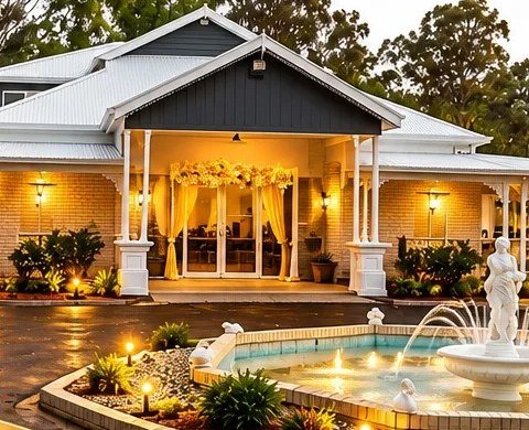 Welcoming entrance of Bhinder Villa in the evening